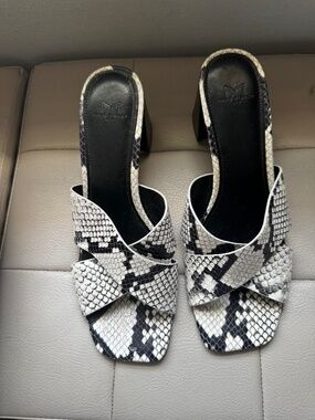 Marc Fisher snakeskin mule block heel sandal